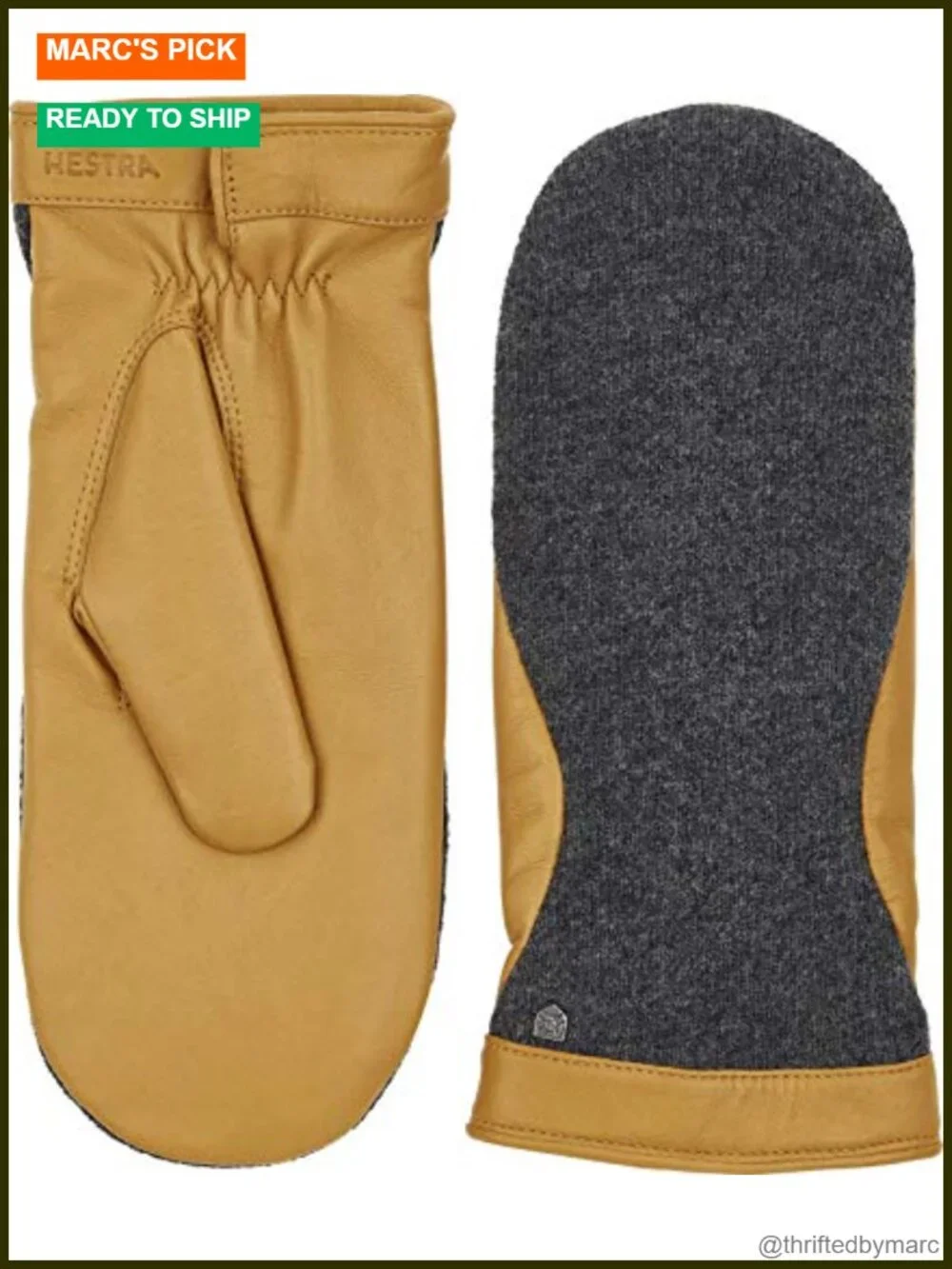 Women's Wool & Leather Mittens with Hairsheep Palm